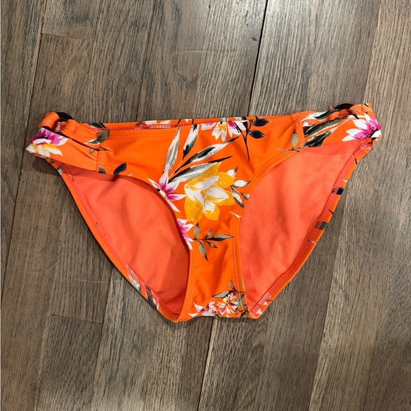 Xhilaration Floral Orange Bikini Top and Bottom size Small - Picture 2 of 10